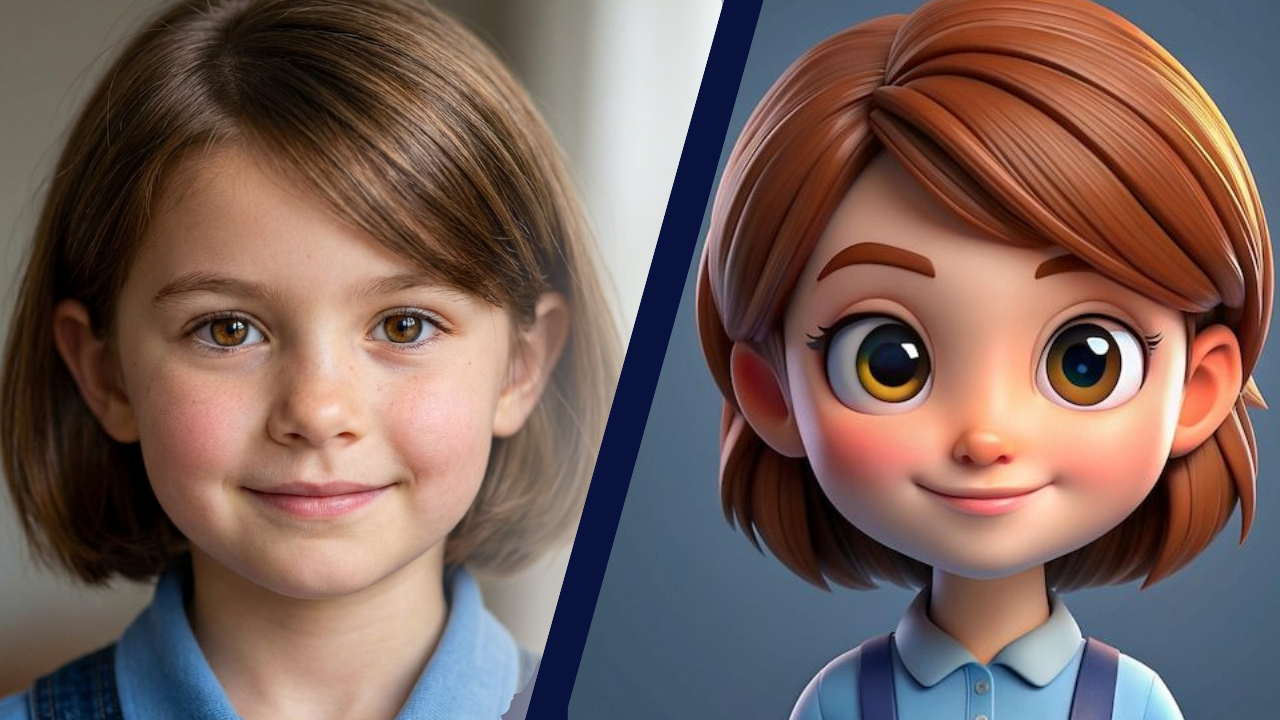 Before and After: Real face transformed into AI avatar
